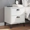 vidaXL Table de chevet VIKEN blanc bois de pin solide