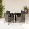 vidaXL Ensemble à manger de jardin 5 pcs coussins gris résine tressée