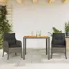 vidaXL Ensemble à manger de jardin 3 pcs coussins gris résine tressée