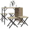 vidaXL Ensemble à manger de jardin 5 pcs pliable beige résine tressée