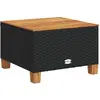 vidaXL Table de jardin noir 55x55x36 cm résine tressée et bois acacia