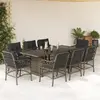 vidaXL Ensemble à manger de jardin 9 pcs coussins gris résine tressée