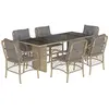 vidaXL Ensemble à manger de jardin coussins 7 pcs mélange beige rotin
