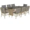 vidaXL Ensemble à manger de jardin et coussins 9 pcs mélange beige