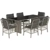 vidaXL Ensemble à manger de jardin et coussins 7 pcs gris clair rotin