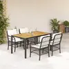 vidaXL Ensemble à manger de jardin coussins 5pcs Noir Résine tressée