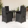 vidaXL Ensemble à manger de jardin coussins 5pcs Noir Résine tressée