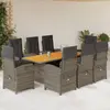 vidaXL Ensemble à manger de jardin 9 pcs coussins gris résine tressée