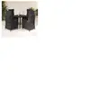 vidaXL Ensemble à manger de jardin coussins 5pcs Noir Résine tressée
