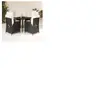vidaXL Ensemble à manger de jardin coussins 5pcs Noir Résine tressée