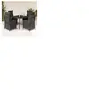 vidaXL Ensemble à manger de jardin coussins 5pcs Noir Résine tressée