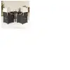 vidaXL Ensemble à manger de jardin coussins 5pcs Noir Résine tressée