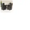 vidaXL Ensemble à manger de jardin coussins 5pcs Noir Résine tressée
