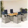 vidaXL Ensemble à manger de jardin et coussins 7 pcs beige poly rotin