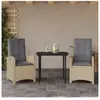 vidaXL Ensemble à manger de jardin et coussins 3 pcs mélange beige
