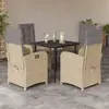vidaXL Ensemble à manger de jardin coussins 5 pcs mélange beige rotin
