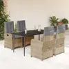 vidaXL Ensemble à manger de jardin coussins 5 pcs mélange beige rotin