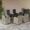 vidaXL Ensemble à manger de jardin 7 pcs - Gris clair