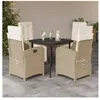 vidaXL Ensemble à manger de jardin avec coussins 5pcs Beige poly rotin