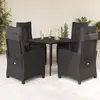 vidaXL Ensemble à manger de jardin coussins 5pcs Noir Résine tressée