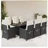 vidaXL Ensemble à manger de jardin 9pcs coussins noir résine tressée