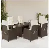 vidaXL Ensemble à manger de jardin et coussins 7 pcs marron rotin