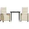 vidaXL Ensemble de jardin 3 pièces avec coussins Beige Poly Rattan