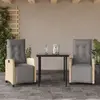 VIDAXL Ensemble à Manger de Jardin avec Coussins 3 pcs, Table et Chais...
