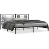 Vidaxl cadre de lit métal sans matelas avec tête de lit noir 183x213cm