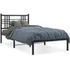 Vidaxl cadre de lit métal sans matelas avec tête de lit noir 100x190cm