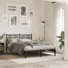 Vidaxl cadre de lit métal sans matelas avec tête de lit noir 135x190cm
