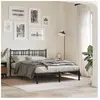 vidaXL Cadre de lit métal avec tête de lit noir 140x190 cm