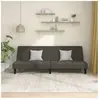 vidaXL Canapé-lit à 2 places gris foncé velours