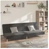 vidaXL Canapé-lit à 2 places gris foncé tissu