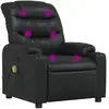vidaXL Fauteuil de massage inclinable Noir Similicuir