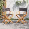vidaXL Chaises pliables de jardin lot de 2 gris foncé tissu