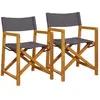 vidaXL Chaises pliables de jardin lot de 2 gris foncé tissu