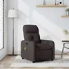 vidaXL Fauteuil de massage inclinable Marron foncé Tissu
