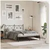 Vidaxl cadre de lit métal sans matelas avec tête de lit noir 135x190cm