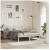vidaXL Cadre de lit métal avec tête de lit blanc 120x190 cm