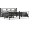 Vidaxl cadre de lit métal sans matelas avec pied de lit noir 183x213cm