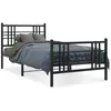 Vidaxl cadre de lit métal sans matelas et pied de lit noir 100x200 cm
