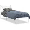 Vidaxl cadre de lit métal sans matelas avec tête de lit blanc 75x190cm
