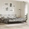 vidaXL Cadre de lit métal avec tête de lit/pied de lit noir 193x203 cm