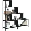 vidaXL Bibliothèque à 4 niveaux noir 139x33,5x149 cm bois d'ingénierie