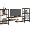 vidaXL Meuble TV chêne fumé 206,5x28,5x95 cm bois d'ingénierie