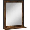 vidaXL Miroir de salle de bain et étagère chêne fumé bois d’ingénierie