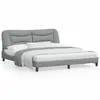 vidaXL Cadre de lit avec tête de lit Gris clair 180x200 cm