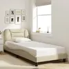 vidaXL Cadre de lit avec tête de lit Crème 90x200 cm Tissu