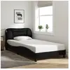 vidaXL Cadre de lit avec tête de lit Noir 100x200 cm Tissu